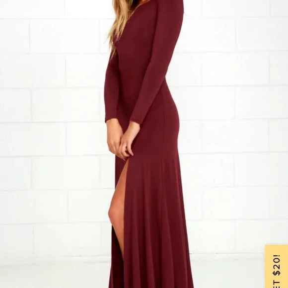 Lulu’s Burgundy Maxi Dress - Picture 6 of 9